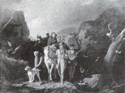 Daniel Boone fuhrt eine Gruppe von Pionieren, George Caleb Bingham